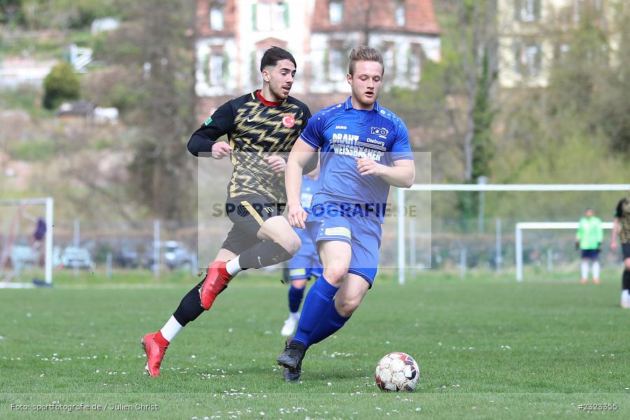 Christian Schlör, Taubersportplatz, Wertheim, 10.04.2022, BFV, sport, action, April 2022, Saison 2021/2022, Kreisliga TBB, VFB, TGW, VfB Reicholzheim, Türkgücü Wertheim - Bild-ID: 2323355