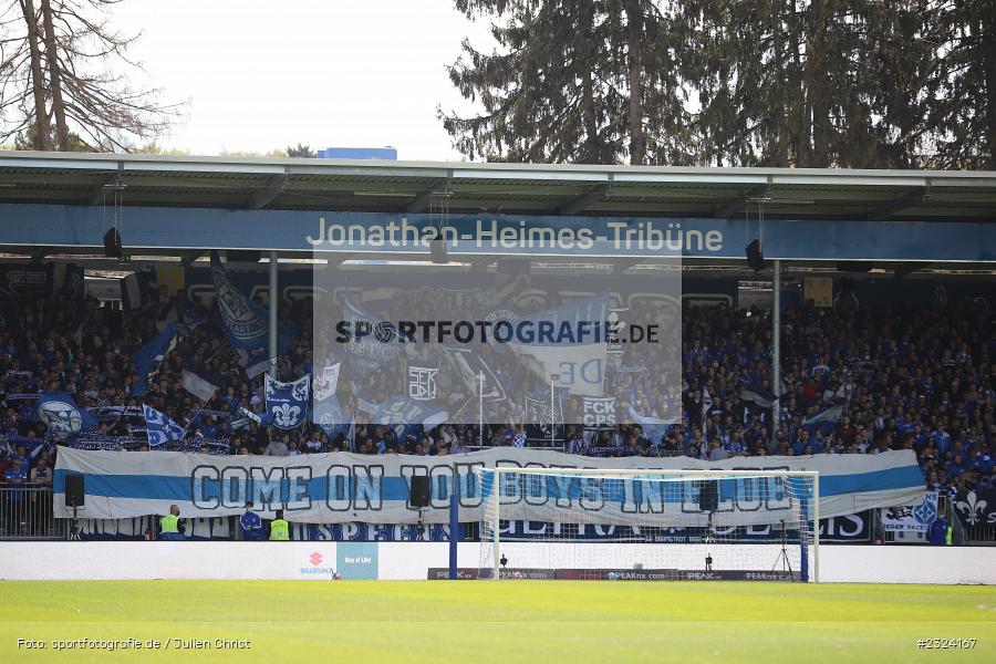 Spruchband, Merck-Stadion am Böllenfalltor, Darmstadt, 17.04.2022, DFL, sport, action, April 2022, Saison 2021/2022, Fussball, 2. Bundesliga, S04, D98, FC Schalke 04, SV Darmstadt 98 - Bild-ID: 2324167