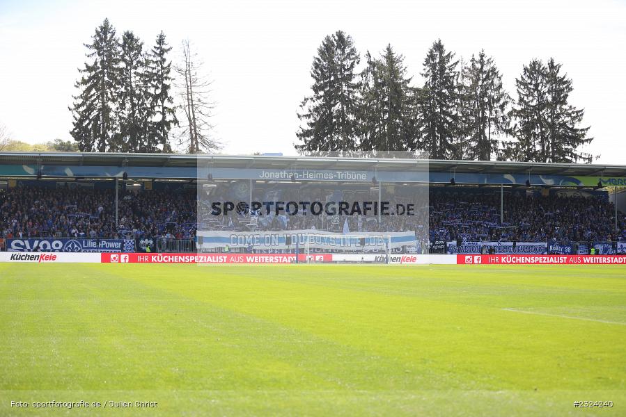 Fans, Tribüne, Spruchband, Merck-Stadion am Böllenfalltor, Darmstadt, 17.04.2022, DFL, sport, action, April 2022, Saison 2021/2022, Fussball, 2. Bundesliga, S04, D98, FC Schalke 04, SV Darmstadt 98 - Bild-ID: 2324240