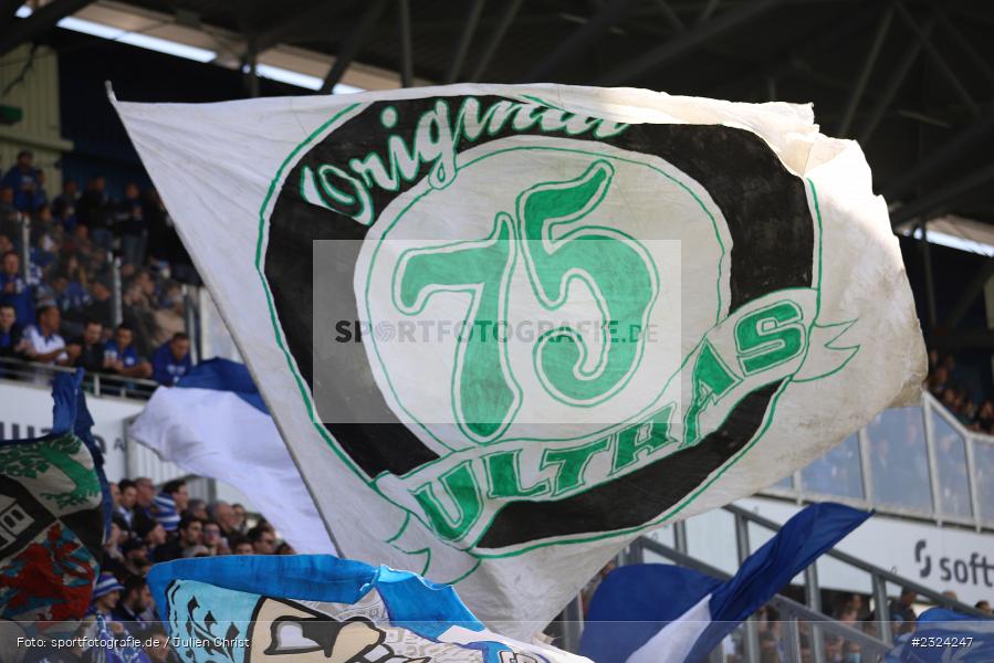 Ultras, Fahne, Original 75, Merck-Stadion am Böllenfalltor, Darmstadt, 17.04.2022, DFL, sport, action, April 2022, Saison 2021/2022, Fussball, 2. Bundesliga, S04, D98, FC Schalke 04, SV Darmstadt 98 - Bild-ID: 2324247