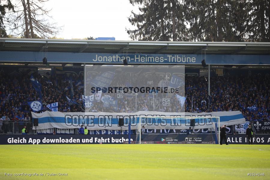 Spruchband, Merck-Stadion am Böllenfalltor, Darmstadt, 17.04.2022, DFL, sport, action, April 2022, Saison 2021/2022, Fussball, 2. Bundesliga, S04, D98, FC Schalke 04, SV Darmstadt 98 - Bild-ID: 2324248