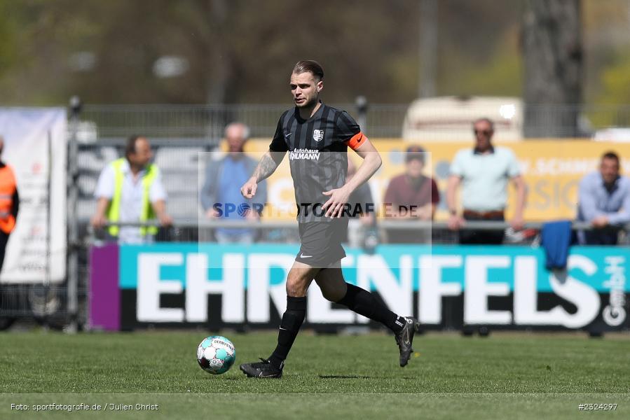 Marvin Schramm, Sportgelände in der Au, Karlburg, 18.04.2022, BFV, sport, action, April 2022, Saison 2021/2022, Fussball, Amateure, Bayernliga Nord, ASV, TSV, ASV Cham, TSV Karlburg - Bild-ID: 2324297