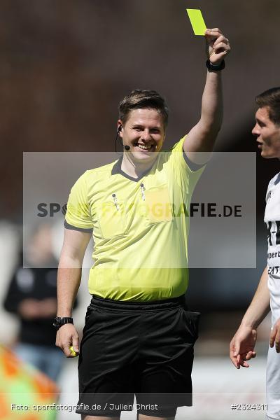 Gelbe Karte, Schiedsrichter, Peter Frank, Sportgelände in der Au, Karlburg, 18.04.2022, BFV, sport, action, April 2022, Saison 2021/2022, Fussball, Amateure, Bayernliga Nord, ASV, TSV, ASV Cham, TSV Karlburg - Bild-ID: 2324311 Gelbe Karte, Schiedsrichter, Peter Frank, Sportgelände in der Au, Karlburg, 18.04.2022, BFV, sport, action, April 2022, Saison 2021/2022, Fussball, Amateure, Bayernliga Nord, ASV, TSV, ASV Cham, TSV Karlburg - Bild-ID: 2324311