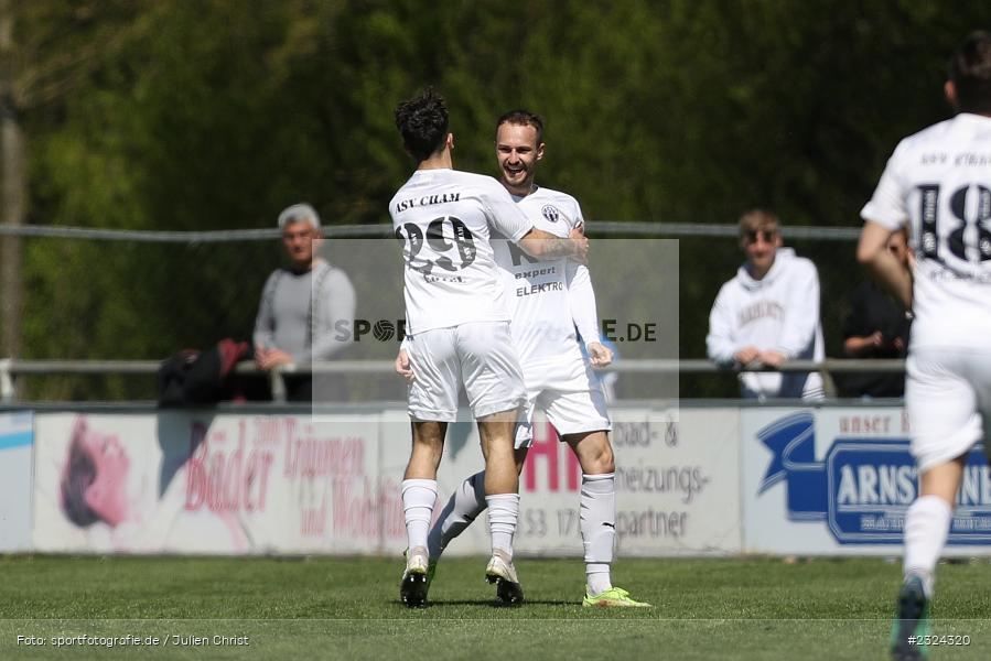 Torjubel, Andreas Kalteis, Sportgelände in der Au, Karlburg, 18.04.2022, BFV, sport, action, April 2022, Saison 2021/2022, Fussball, Amateure, Bayernliga Nord, ASV, TSV, ASV Cham, TSV Karlburg - Bild-ID: 2324320