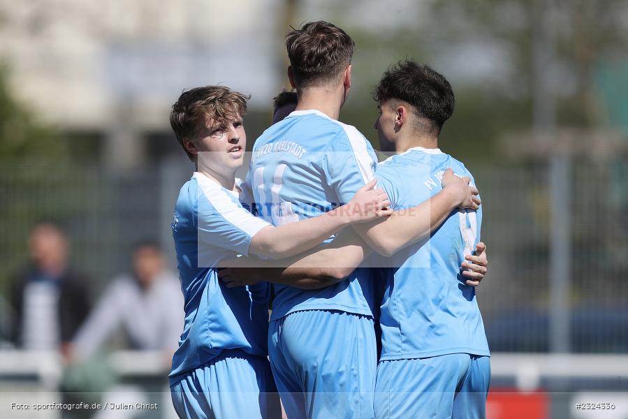 Torjubel, Matthias Spall, Tim Hofbauer, Sportgelände, Karlstadt, 18.04.2022, BFV, sport, action, April 2022, Saison 2021/2022, Fussball, Amateure, Kreisliga Würzburg, FVS, FVK, FV Steinfeld/Hausen-Rohrbach, FV Karlstadt - Bild-ID: 2324336 Torjubel, Matthias Spall, Tim Hofbauer, Sportgelände, Karlstadt, 18.04.2022, BFV, sport, action, April 2022, Saison 2021/2022, Fussball, Amateure, Kreisliga Würzburg, FVS, FVK, FV Steinfeld/Hausen-Rohrbach, FV Karlstadt - Bild-ID: 2324336