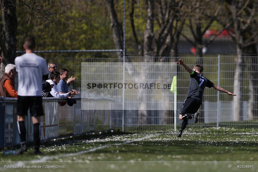 Torjubel, Lukas Gröbner, Sportgelände, Karlstadt, 18.04.2022, BFV, sport, action, April 2022, Saison 2021/2022, Fussball, Amateure, Kreisliga Würzburg, FVS, FVK, FV Steinfeld/Hausen-Rohrbach, FV Karlstadt - Bild-ID: 2324391 Torjubel, Lukas Gröbner, Sportgelände, Karlstadt, 18.04.2022, BFV, sport, action, April 2022, Saison 2021/2022, Fussball, Amateure, Kreisliga Würzburg, FVS, FVK, FV Steinfeld/Hausen-Rohrbach, FV Karlstadt - Bild-ID: 2324391