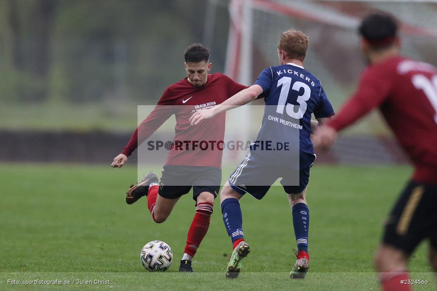 Dennis Zimbelmann, Taubersportplatz, Wertheim, 24.04.2022, BFV, sport, action, April 2022, Saison 2021/2022, Amateure, Fussball, DHK, TGW, Kreisliga TBB, Kickers DHK Wertheim, Türkgücü Wertheim - Bild-ID: 2324566