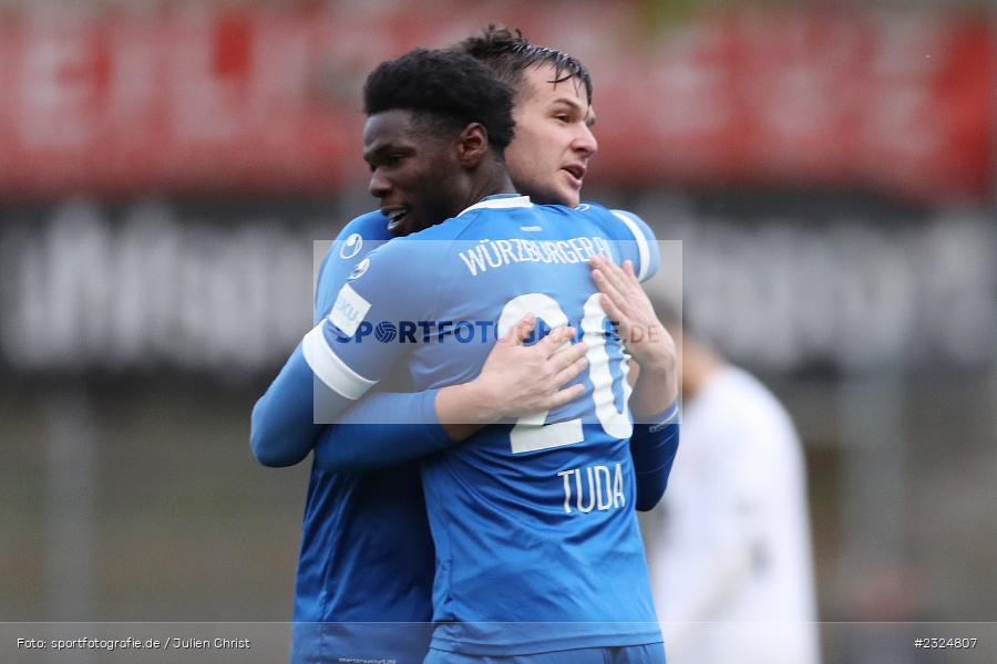 Emotionen, Torjubel, Jayson Tuda, Sepp Endres Sportanlage, Würzburg, 26.04.2022, BFV, sport, action, April 2022, Saison 2021/2022, Amateure, Fussball, Bayernliga Nord, SVS, WFV, SV Seligenporten, Würzburger FV - Bild-ID: 2324807