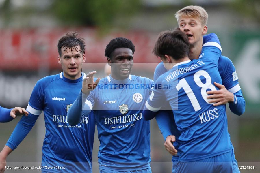 Emotionen, Torjubel, Jayson Tuda, Sepp Endres Sportanlage, Würzburg, 26.04.2022, BFV, sport, action, April 2022, Saison 2021/2022, Amateure, Fussball, Bayernliga Nord, SVS, WFV, SV Seligenporten, Würzburger FV - Bild-ID: 2324808