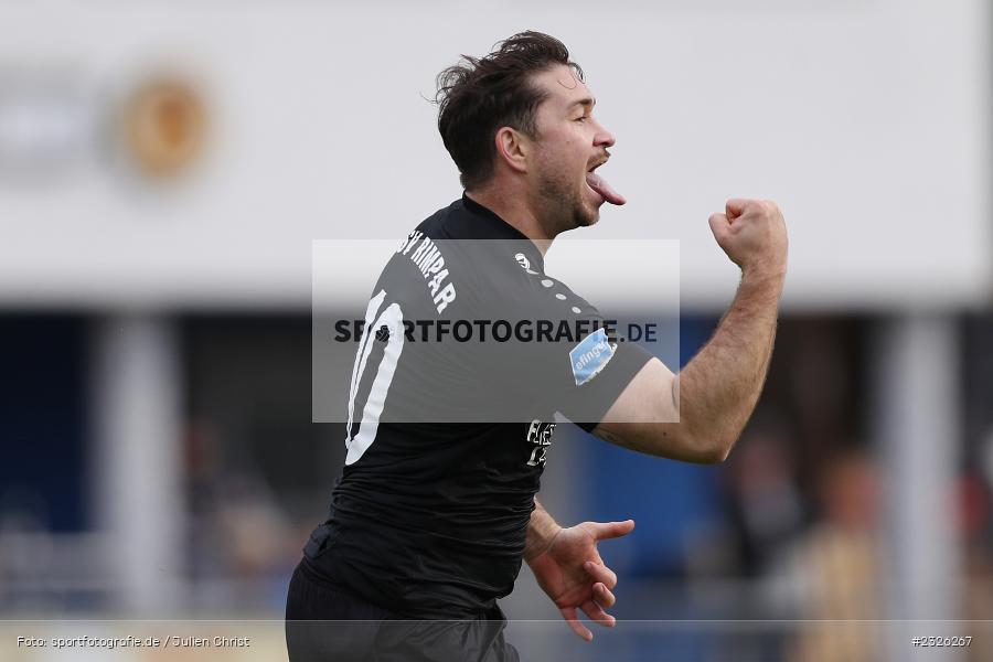 Torjubel, Phillip Löw, Sportplatz, Lohr am Main, 01.05.2022, BFV, sport, action, April 2022, Saison 2021/2022, Fussball, Amateure, Bezirksliga Unterfranken West, ASV, TSV, ASV Rimpar, TSV Lohr - Bild-ID: 2326267