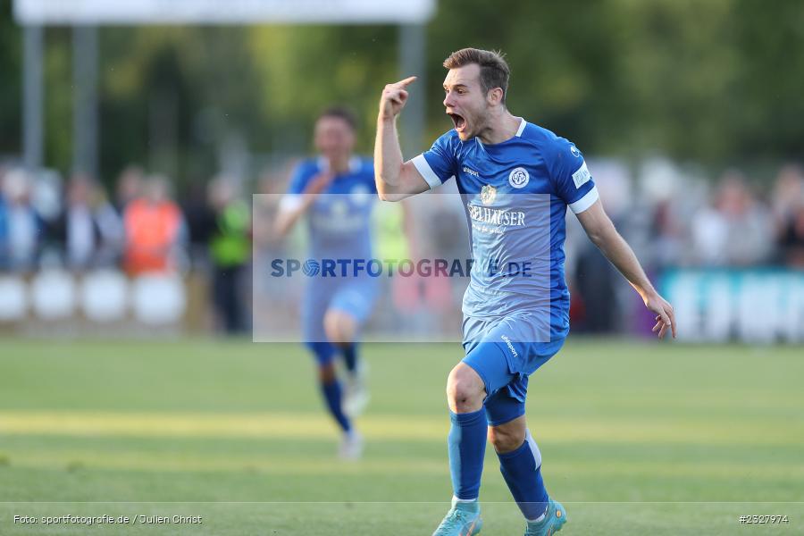 Torjubel, Fabio Bozesan, Sportgelände, Karlstadt-Karlburg, 25.05.2022, BFV, sport, action, Mai 2022, Fussball, Relegation, Bayernliga Nord, WFV, F04, TSV, Würzburger FV, TSV Karlburg - Bild-ID: 2327974