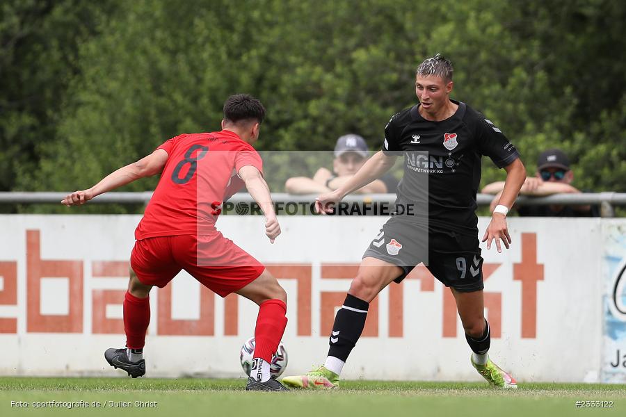 Andre Rumpel, Sportgelände, Frammersbach, 26.06.2022, RLB, BFV, sport, action, Fussball, Juni 2022, Saison 2022/2023, Landesliga Nordwest, Regionalliga Bayern, Testspiel, Landesfreundschaftsspiele, TSV, TUS, TSV Aubstadt, TuS Frammersbach - Bild-ID: 2333122