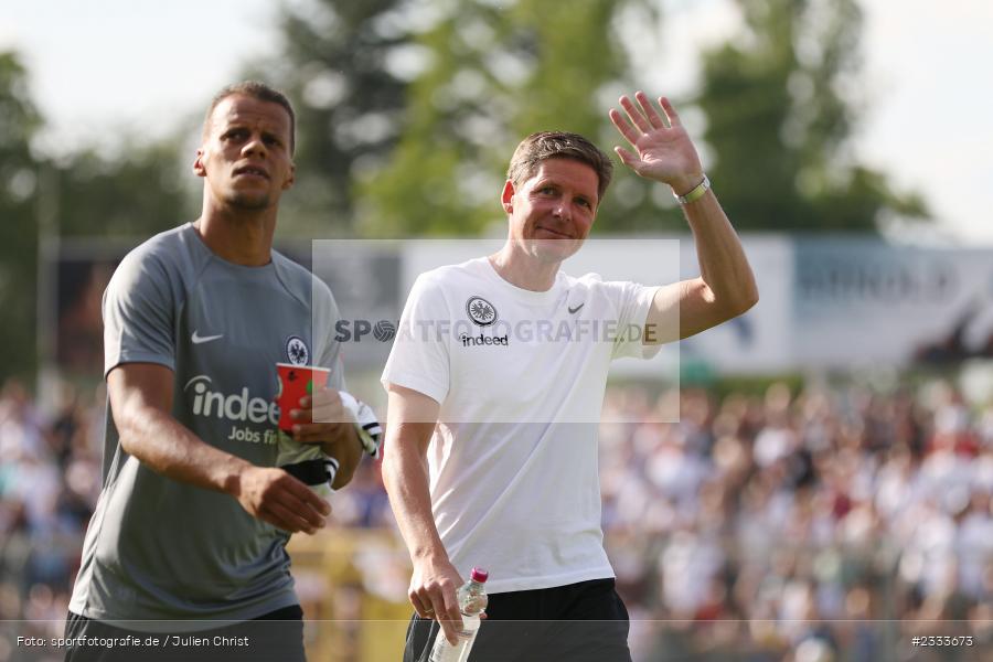 Oliver Glasner, Stadion am Schönbusch, Aschaffenburg, 05.07.2022, DFL, BFV, sport, action, Fussball, Juli 2022, Saison 2022/2023, Bundesliga, Regionalliga Bayern, Testspiel, Landesfreundschaftsspiele, SGE, SVA, Eintracht Frankfurt, SV Viktoria Aschaffenburg - Bild-ID: 2333673