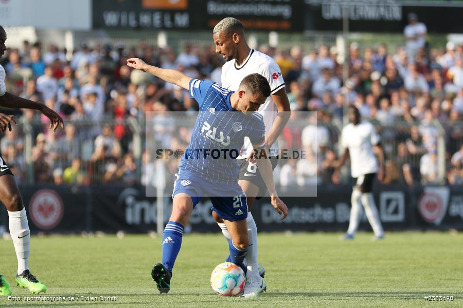 Daniel Cheron, Stadion am Schönbusch, Aschaffenburg, 05.07.2022, DFL, BFV, sport, action, Fussball, Juli 2022, Saison 2022/2023, Bundesliga, Regionalliga Bayern, Testspiel, Landesfreundschaftsspiele, SGE, SVA, Eintracht Frankfurt, SV Viktoria Aschaffenburg - Bild-ID: 2333698 Daniel Cheron, Stadion am Schönbusch, Aschaffenburg, 05.07.2022, DFL, BFV, sport, action, Fussball, Juli 2022, Saison 2022/2023, Bundesliga, Regionalliga Bayern, Testspiel, Landesfreundschaftsspiele, SGE, SVA, Eintracht Frankfurt, SV Viktoria Aschaffenburg - Bild-ID: 2333698