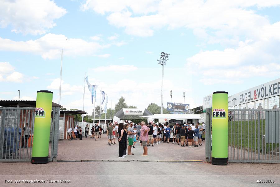 Hitradio FFH, Stadion Umlauf, Stadion am Schönbusch, Aschaffenburg, 05.07.2022, DFL, BFV, sport, action, Fussball, Juli 2022, Saison 2022/2023, Bundesliga, Regionalliga Bayern, Testspiel, Landesfreundschaftsspiele, SGE, SVA, Eintracht Frankfurt, SV Viktoria Aschaffenburg - Bild-ID: 2333803 Hitradio FFH, Stadion Umlauf, Stadion am Schönbusch, Aschaffenburg, 05.07.2022, DFL, BFV, sport, action, Fussball, Juli 2022, Saison 2022/2023, Bundesliga, Regionalliga Bayern, Testspiel, Landesfreundschaftsspiele, SGE, SVA, Eintracht Frankfurt, SV Viktoria Aschaffenburg - Bild-ID: 2333803