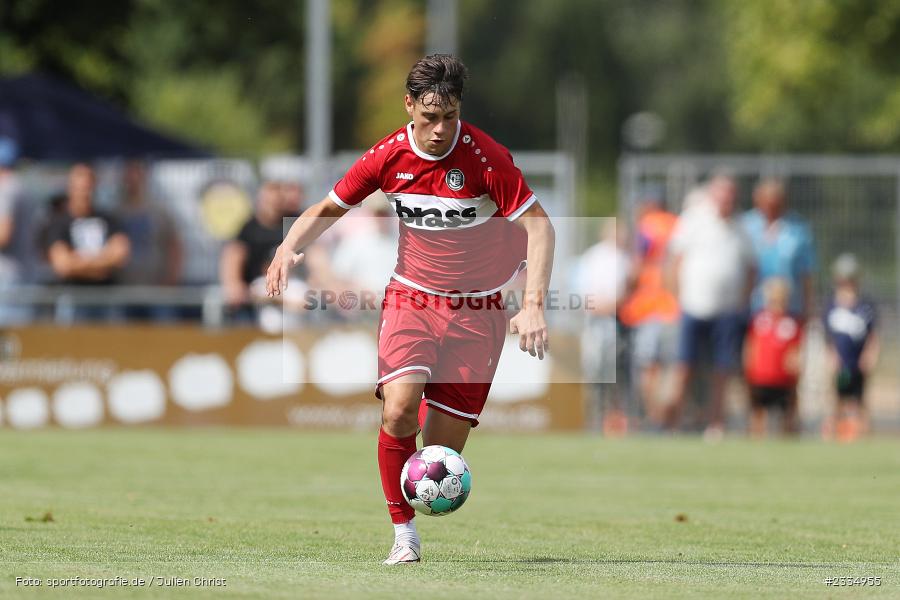 Maurice Matreux, Sportgelände in der Au, Karlburg, 23.07.2022, BFV, sport, action, Fussball, Juli 2022, Saison 2022/2023, 3. Spieltag, Landesliga Nordwest, TUS, TSV, TuS Frammersbach, TSV Karlburg - Bild-ID: 2334955 Maurice Matreux, Sportgelände in der Au, Karlburg, 23.07.2022, BFV, sport, action, Fussball, Juli 2022, Saison 2022/2023, 3. Spieltag, Landesliga Nordwest, TUS, TSV, TuS Frammersbach, TSV Karlburg - Bild-ID: 2334955