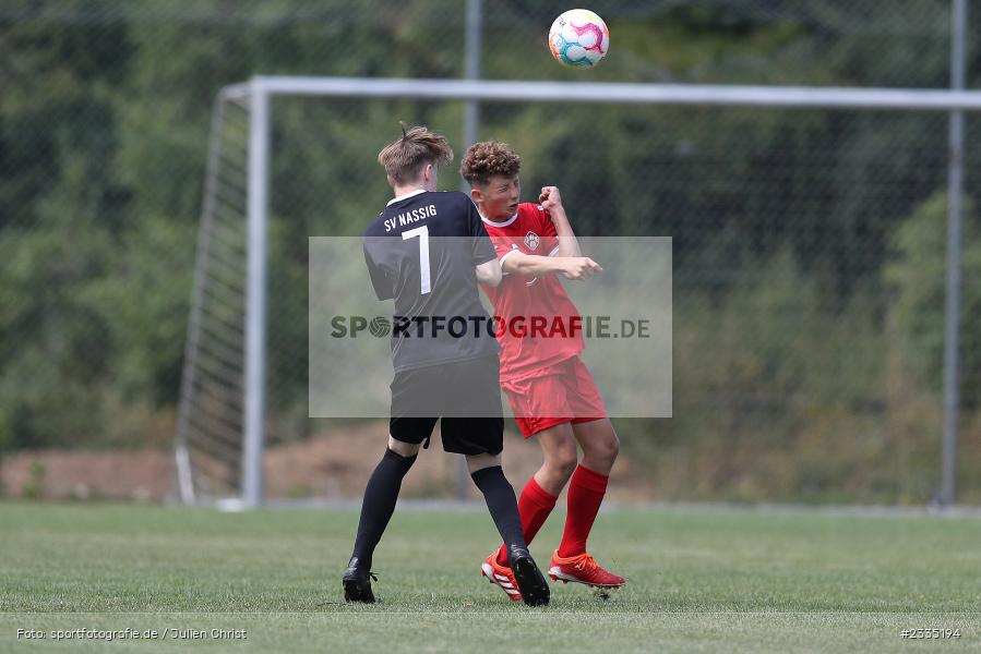 Wildbachsportanlage Nassig, Wertheim, 23.07.2022, bfv, sport, action, Fussball, Juli 2022, Saison 2022/2023, 9. Bühnenbau Wertheim Cup, U15, SG Nassig, FC Würzburger Kickers - Bild-ID: 2335194 Wildbachsportanlage Nassig, Wertheim, 23.07.2022, bfv, sport, action, Fussball, Juli 2022, Saison 2022/2023, 9. Bühnenbau Wertheim Cup, U15, SG Nassig, FC Würzburger Kickers - Bild-ID: 2335194