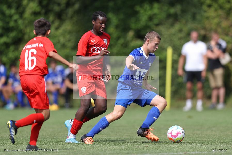 Wildbachsportanlage Nassig, Wertheim, 23.07.2022, bfv, sport, action, Fussball, Juli 2022, Saison 2022/2023, 9. Bühnenbau Wertheim Cup, U15, FC Ingolstadt 04, SV Viktoria Aschaffenburg - Bild-ID: 2335205 Wildbachsportanlage Nassig, Wertheim, 23.07.2022, bfv, sport, action, Fussball, Juli 2022, Saison 2022/2023, 9. Bühnenbau Wertheim Cup, U15, FC Ingolstadt 04, SV Viktoria Aschaffenburg - Bild-ID: 2335205
