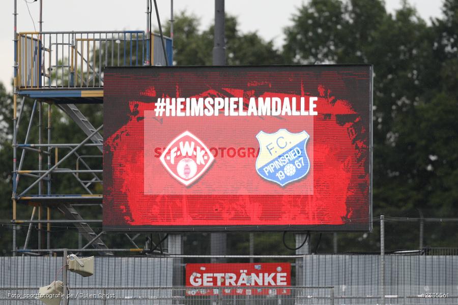 Heimspiel, LED-Anzeigetafel, FLYERALARM Arena, Würzburg, 29.07.2022, BFV, sport, action, Fussball, Juli 2022, Saison 2022/2023, Regionalliga Bayern, FCP, FWK, FC Pipinsried, FC Würzburger Kickers - Bild-ID: 2335561