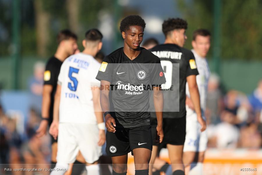 Divaio Jhair Bobson, Main-Echo Arena, Alzenau, 30.07.2022, HEL, sport, action, Fussball, Juli 2022, Saison 2022/2023, Lotto Hessenliga, SGE, FCB, Eintracht Frankfurt U21, FC Bayern Alzenau - Bild-ID: 2335663 Divaio Jhair Bobson, Main-Echo Arena, Alzenau, 30.07.2022, HEL, sport, action, Fussball, Juli 2022, Saison 2022/2023, Lotto Hessenliga, SGE, FCB, Eintracht Frankfurt U21, FC Bayern Alzenau - Bild-ID: 2335663