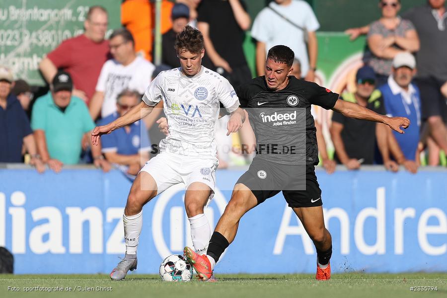 Paul Seikel, Main-Echo Arena, Alzenau, 30.07.2022, HEL, sport, action, Fussball, Juli 2022, Saison 2022/2023, Lotto Hessenliga, SGE, FCB, Eintracht Frankfurt U21, FC Bayern Alzenau - Bild-ID: 2335794