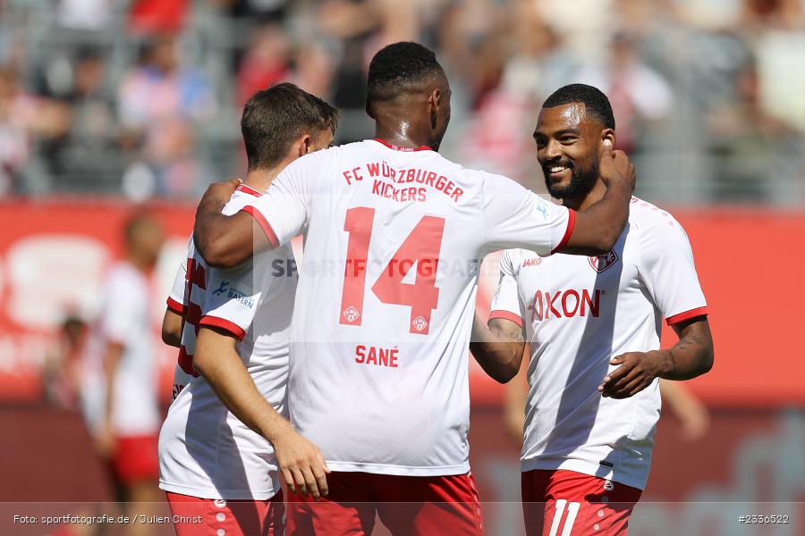 Emotionen, Torjubel, Fabrice Montcheu, FLYERALARM Arena, Würzburg, 06.08.2022, BFV, sport, action, Fussball, August 2022, Saison 2022/2023, RLB, Regionalliga Bayern, ANS, FWK, SpVgg Ansbach, FC Würzburger Kickers - Bild-ID: 2336522