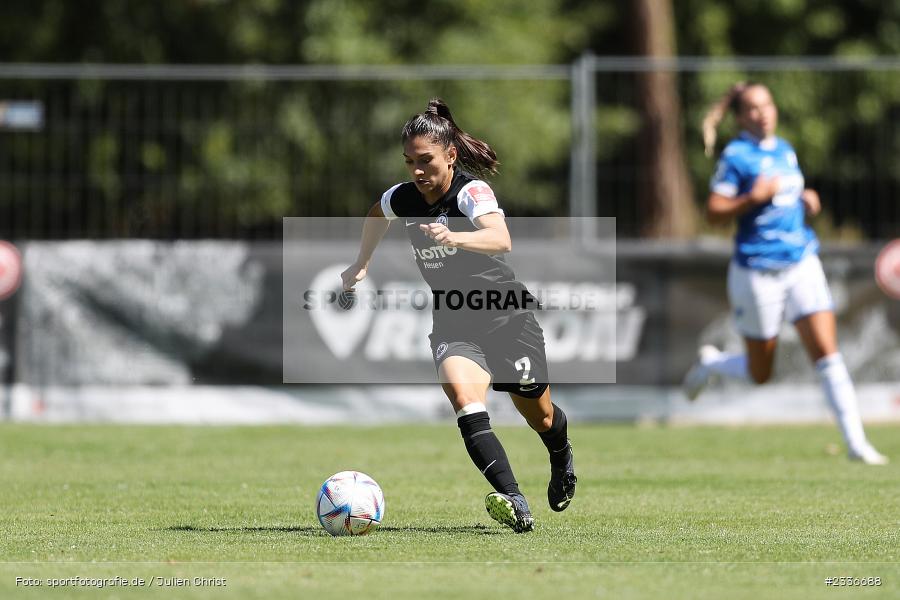 Letícia Santos de Oliveira, Sportgelände, Mainaschaff, 07.08.2022, DFB, sport, action, Fussball, August 2022, Saison 2022/2023, Am Eller, Freundschaftsspiele, Frauen, Eintracht in der Region, TSG, SGE, TSG Hoffenheim, Eintracht Frankfurt - Bild-ID: 2336688 Letícia Santos de Oliveira, Sportgelände, Mainaschaff, 07.08.2022, DFB, sport, action, Fussball, August 2022, Saison 2022/2023, Am Eller, Freundschaftsspiele, Frauen, Eintracht in der Region, TSG, SGE, TSG Hoffenheim, Eintracht Frankfurt - Bild-ID: 2336688