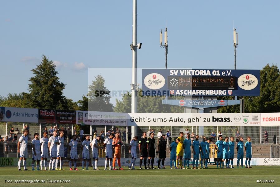 Schweigeminute, Stadion am Schönbusch, Aschaffenburg, 12.08.2022, BFV, sport, action, Fussball, August 2022, Saison 2022/2023, RB, Regionalliga Bayern, SGF, SVA, SpVgg Greuther Fürth II, SV Viktoria Aschaffenburg - Bild-ID: 2336886 Schweigeminute, Stadion am Schönbusch, Aschaffenburg, 12.08.2022, BFV, sport, action, Fussball, August 2022, Saison 2022/2023, RB, Regionalliga Bayern, SGF, SVA, SpVgg Greuther Fürth II, SV Viktoria Aschaffenburg - Bild-ID: 2336886