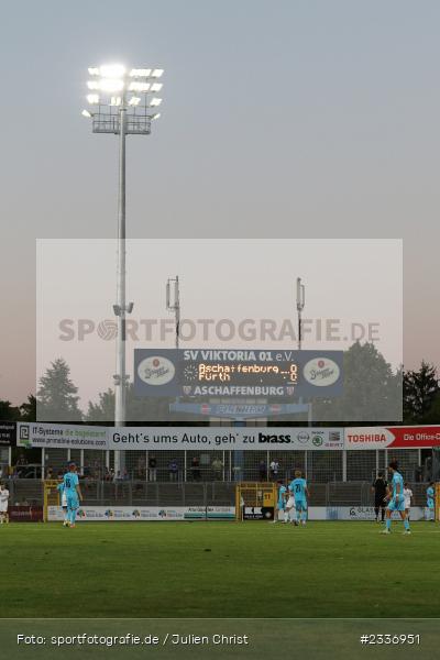 Infotafel, Endstand, Flutlicht, Stadion am Schönbusch, Aschaffenburg, 12.08.2022, BFV, sport, action, Fussball, August 2022, Saison 2022/2023, RB, Regionalliga Bayern, SGF, SVA, SpVgg Greuther Fürth II, SV Viktoria Aschaffenburg - Bild-ID: 2336951