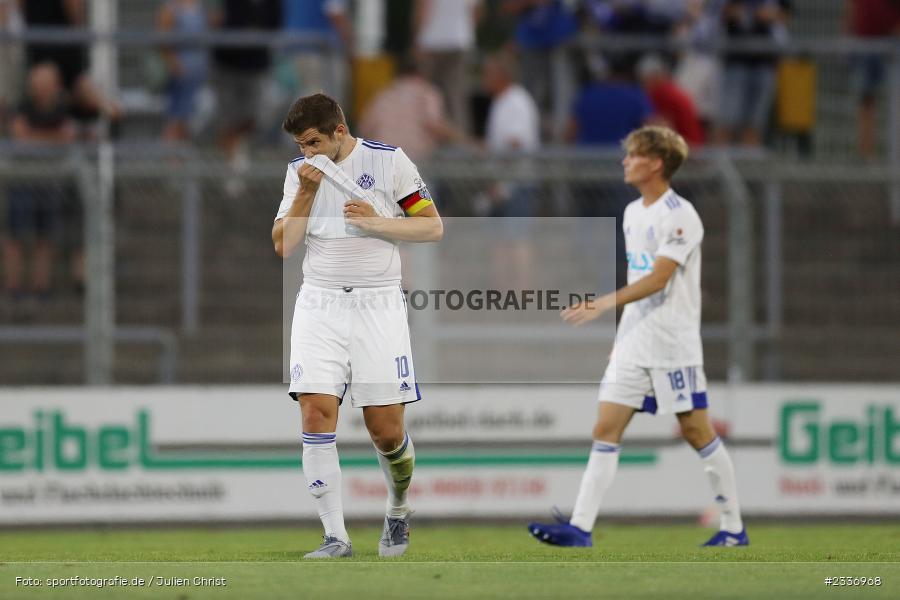Remis, enttäuscht, Benjamin Baier, Stadion am Schönbusch, Aschaffenburg, 12.08.2022, BFV, sport, action, Fussball, August 2022, Saison 2022/2023, RB, Regionalliga Bayern, SGF, SVA, SpVgg Greuther Fürth II, SV Viktoria Aschaffenburg - Bild-ID: 2336968