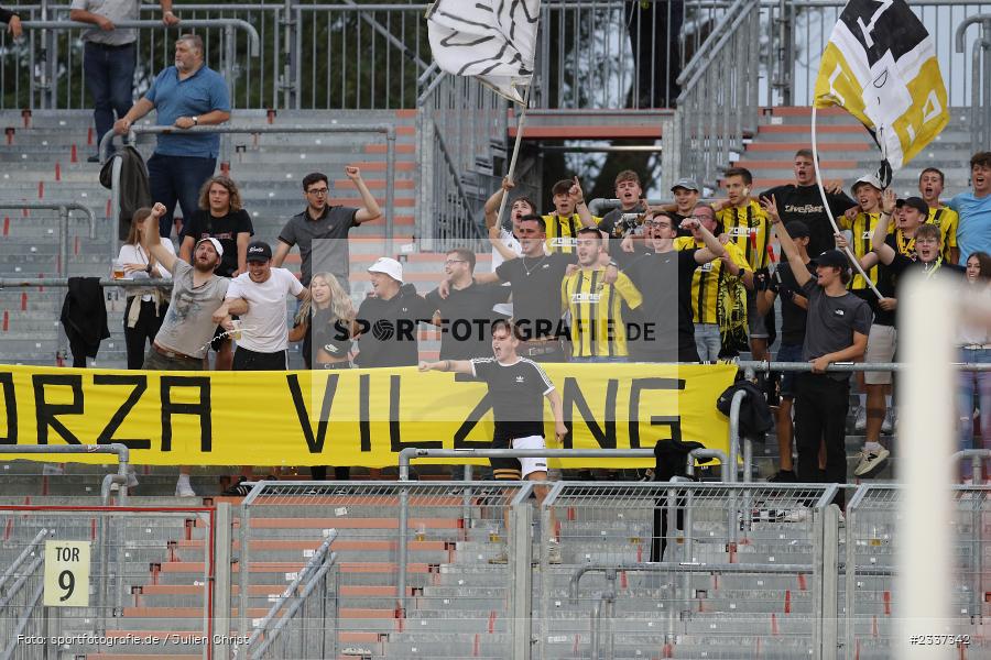 Stimmung, Fans, Fanclub, FLYERALARM Arena, Würzburg, 19.08.2022, BFV, sport, action, Fussball, August 2022, Saison 2022/2023, RLB, 7. Spieltag, Regionalliga Bayern, VIL, DJK, FWK, DJK Vilzing, FC Würzburger Kickers - Bild-ID: 2337342