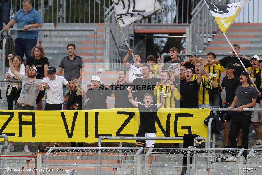 Stimmung, Fans, Fanclub, FLYERALARM Arena, Würzburg, 19.08.2022, BFV, sport, action, Fussball, August 2022, Saison 2022/2023, RLB, 7. Spieltag, Regionalliga Bayern, VIL, DJK, FWK, DJK Vilzing, FC Würzburger Kickers - Bild-ID: 2337344