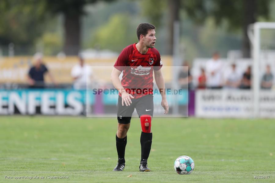 Justin Michel, Sportgelände in der Au, Karlburg, 27.08.2022, BFV, sport, action, Fussball, August 2022, Saison 2022/2023, 9. Spieltag, Landesliga Nordwest, DJK, TSV, DJK Schwebenried/Schwemmelsbach, TSV Karlburg - Bild-ID: 2338117
