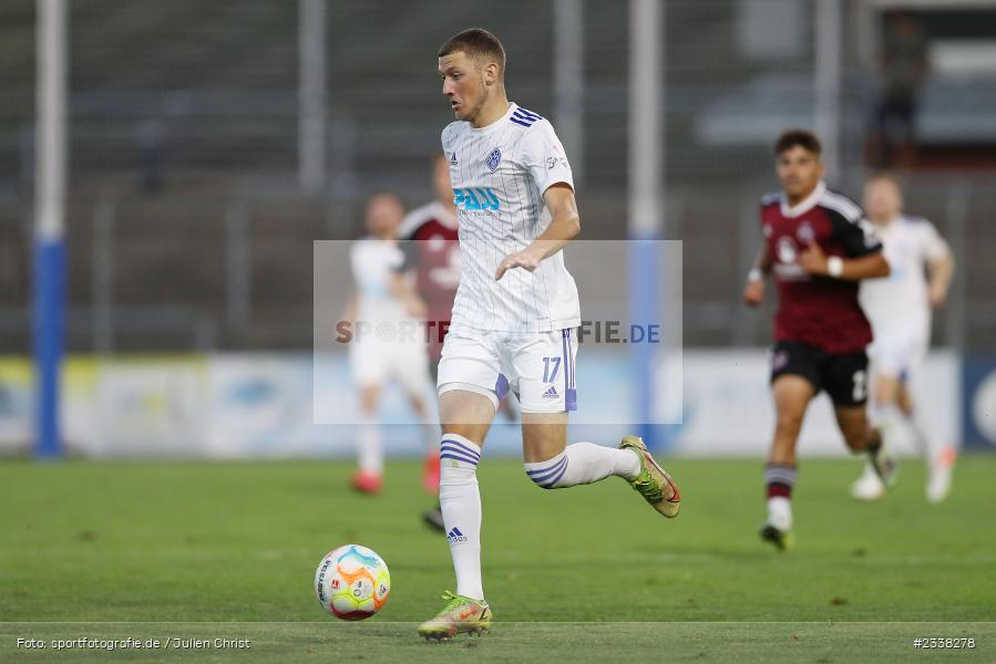 Niklas Meyer, Stadion am Schönbusch, Aschaffenburg, 02.09.2022, BFV, sport, action, Fussball, August 2022, Saison 2022/2023, 9. Spieltag, Regionalliga Bayern, FCN, SVA, 1. FC Nürnberg II, SV Viktoria Aschaffenburg - Bild-ID: 2338278 Niklas Meyer, Stadion am Schönbusch, Aschaffenburg, 02.09.2022, BFV, sport, action, Fussball, August 2022, Saison 2022/2023, 9. Spieltag, Regionalliga Bayern, FCN, SVA, 1. FC Nürnberg II, SV Viktoria Aschaffenburg - Bild-ID: 2338278