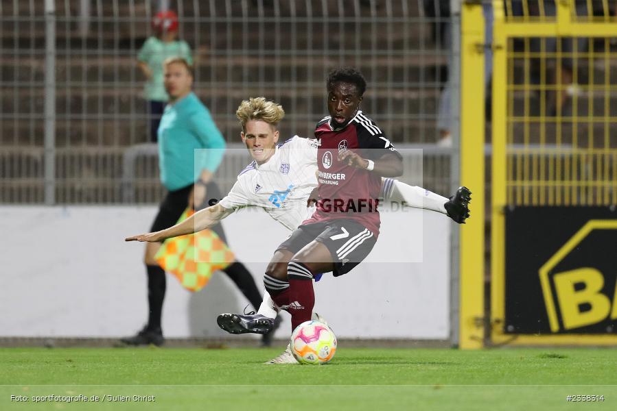 Pedro Narciso Muteba, Stadion am Schönbusch, Aschaffenburg, 02.09.2022, BFV, sport, action, Fussball, August 2022, Saison 2022/2023, 9. Spieltag, Regionalliga Bayern, FCN, SVA, 1. FC Nürnberg II, SV Viktoria Aschaffenburg - Bild-ID: 2338314