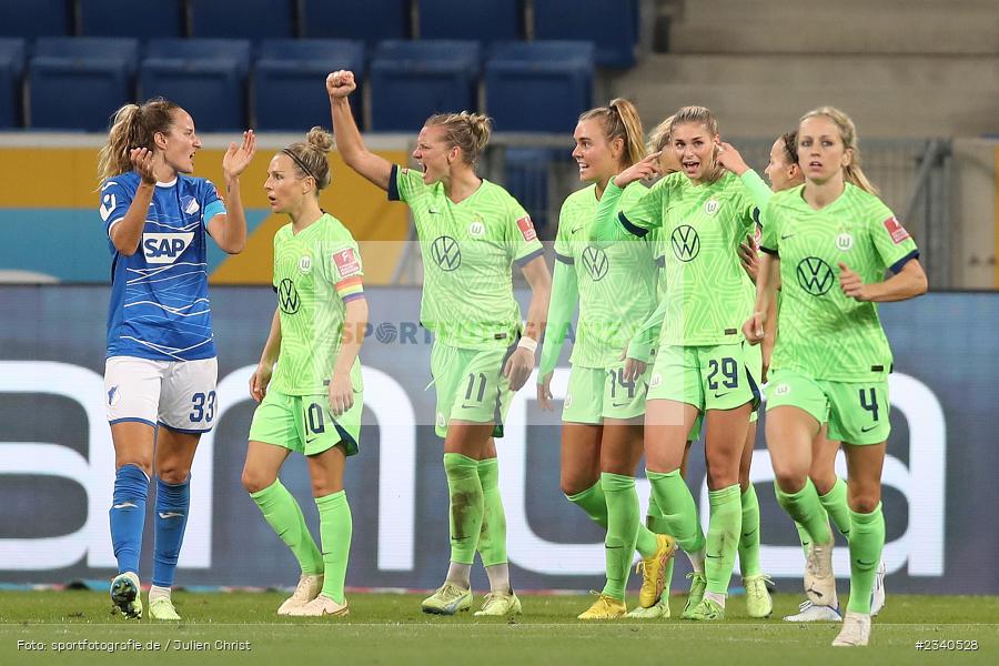 Torjubel, Jule Brand, PreZero Arena, Sinsheim, 24.09.2022, DFB, sport, action, Fussball, September 2022, Saison 2022/2023, 2. Spieltag, Die Liga, FLYERALARM Frauen-Bundesliga, VFL, TSG, VfL Wolfsburg, TSG Hoffenheim - Bild-ID: 2340528 Torjubel, Jule Brand, PreZero Arena, Sinsheim, 24.09.2022, DFB, sport, action, Fussball, September 2022, Saison 2022/2023, 2. Spieltag, Die Liga, FLYERALARM Frauen-Bundesliga, VFL, TSG, VfL Wolfsburg, TSG Hoffenheim - Bild-ID: 2340528