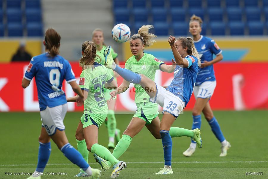 Fabienne Dongus, PreZero Arena, Sinsheim, 24.09.2022, DFB, sport, action, Fussball, September 2022, Saison 2022/2023, 2. Spieltag, Die Liga, FLYERALARM Frauen-Bundesliga, VFL, TSG, VfL Wolfsburg, TSG Hoffenheim - Bild-ID: 2340655