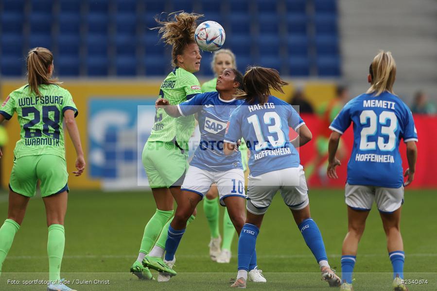 Gia Corley, PreZero Arena, Sinsheim, 24.09.2022, DFB, sport, action, Fussball, September 2022, Saison 2022/2023, 2. Spieltag, Die Liga, FLYERALARM Frauen-Bundesliga, VFL, TSG, VfL Wolfsburg, TSG Hoffenheim - Bild-ID: 2340674 Gia Corley, PreZero Arena, Sinsheim, 24.09.2022, DFB, sport, action, Fussball, September 2022, Saison 2022/2023, 2. Spieltag, Die Liga, FLYERALARM Frauen-Bundesliga, VFL, TSG, VfL Wolfsburg, TSG Hoffenheim - Bild-ID: 2340674