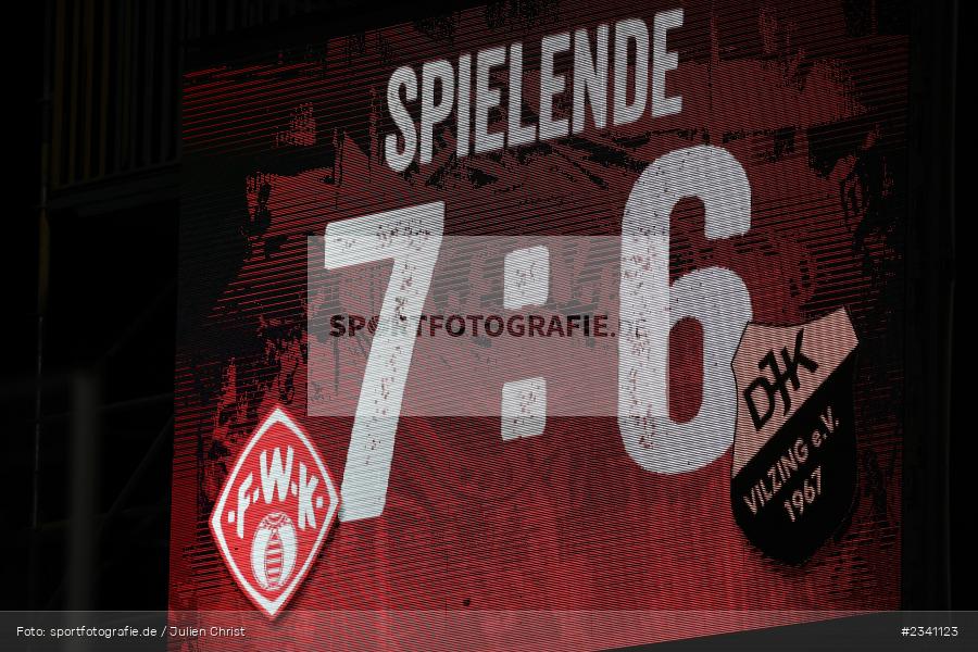 Anzeigetafel, FLYERALARM Arena, Würzburg, 27.09.2022, BFV, sport, action, Fussball, September 2022, Saison 2022/2023, Viertelfinale, Toto-Pokal, BFV-Verbandspokal, DJK, FWK, DJK Vilzing, FC Würzburger Kickers - Bild-ID: 2341123