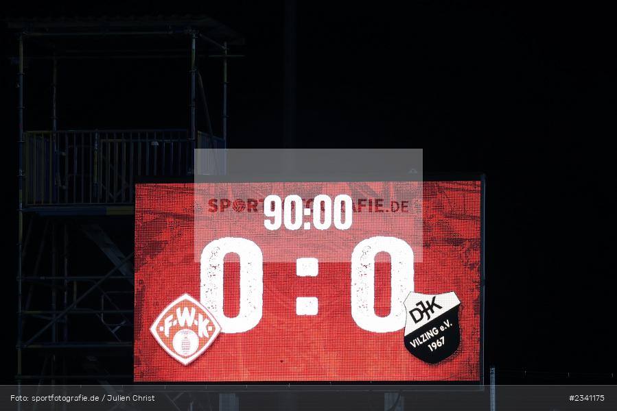 Ergebnis, Anzeigetafel, FLYERALARM Arena, Würzburg, 27.09.2022, BFV, sport, action, Fussball, September 2022, Saison 2022/2023, Viertelfinale, Toto-Pokal, BFV-Verbandspokal, DJK, FWK, DJK Vilzing, FC Würzburger Kickers - Bild-ID: 2341175