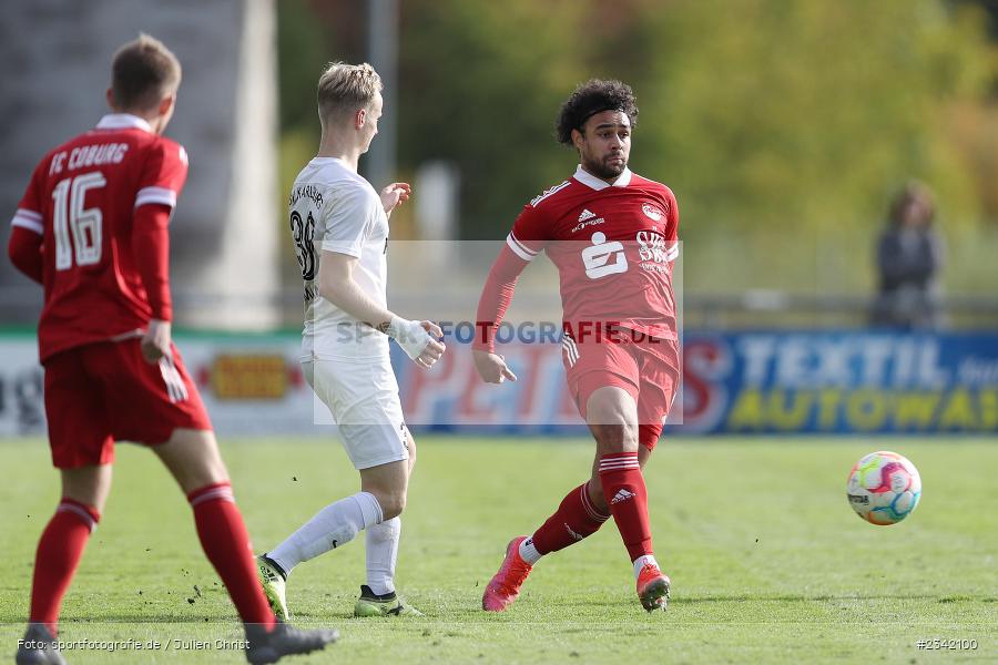 Tevin Mc Cullough, Sportgelände, Karlstadt, 03.10.2022, sport, action, BFV, Fussball, Oktober 2022, Saison 2022/2023, 15. Spieltag, Landesliga Nordwest, FCC, TSV, FC Coburg, TSV Karlburg - Bild-ID: 2342100