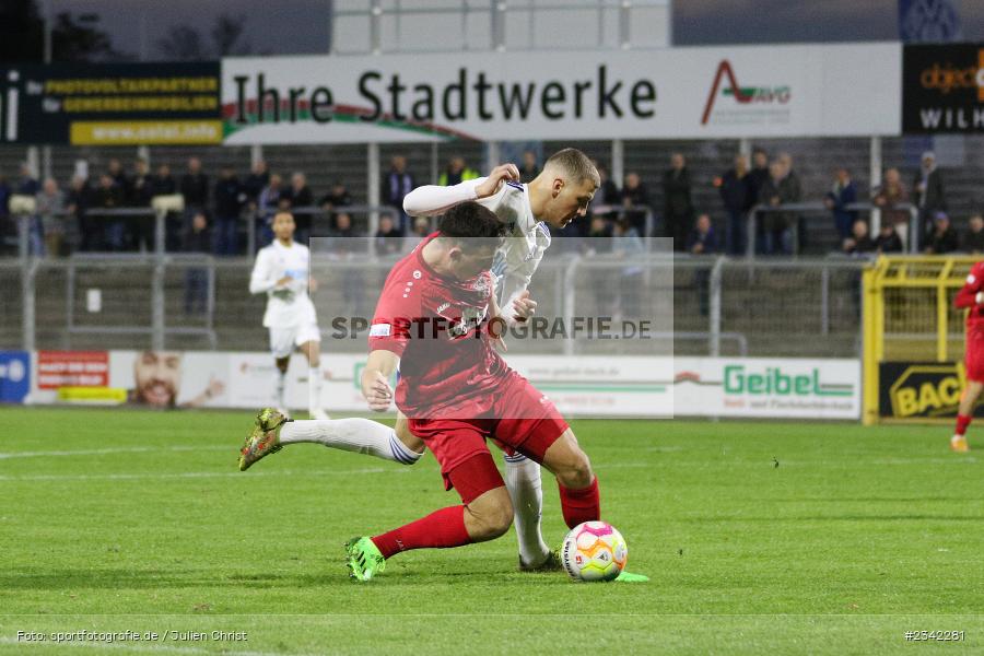 Niklas Meyer, Stadion am Schönbusch, Aschaffenburg, 07.10.2022, sport, action, BFV, Fussball, Oktober 2022, Saison 2022/2023, Spiel-Nr. 152, 16. Spieltag, Regionalliga Bayern, TSV, SVA, TSV Rain/Lech, SV Viktoria Aschaffenburg - Bild-ID: 2342281