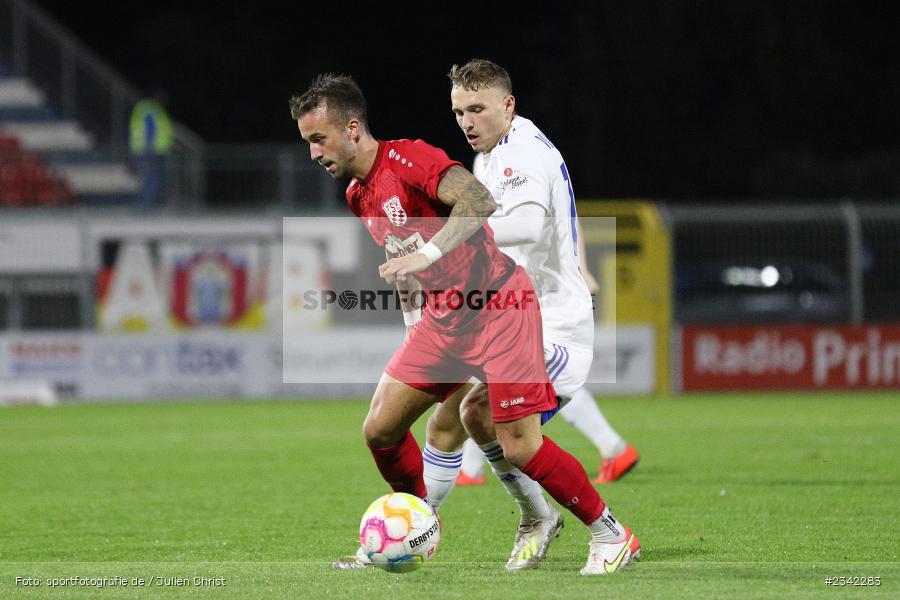 Angelo Mayer, Stadion am Schönbusch, Aschaffenburg, 07.10.2022, sport, action, BFV, Fussball, Oktober 2022, Saison 2022/2023, Spiel-Nr. 152, 16. Spieltag, Regionalliga Bayern, TSV, SVA, TSV Rain/Lech, SV Viktoria Aschaffenburg - Bild-ID: 2342283