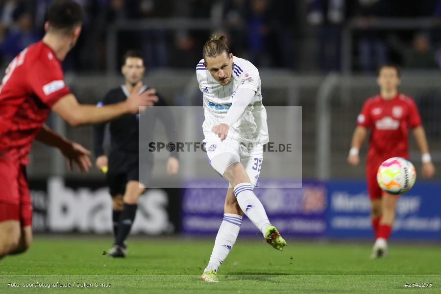 Nicolas Hebisch, Stadion am Schönbusch, Aschaffenburg, 07.10.2022, sport, action, BFV, Fussball, Oktober 2022, Saison 2022/2023, Spiel-Nr. 152, 16. Spieltag, Regionalliga Bayern, TSV, SVA, TSV Rain/Lech, SV Viktoria Aschaffenburg - Bild-ID: 2342293