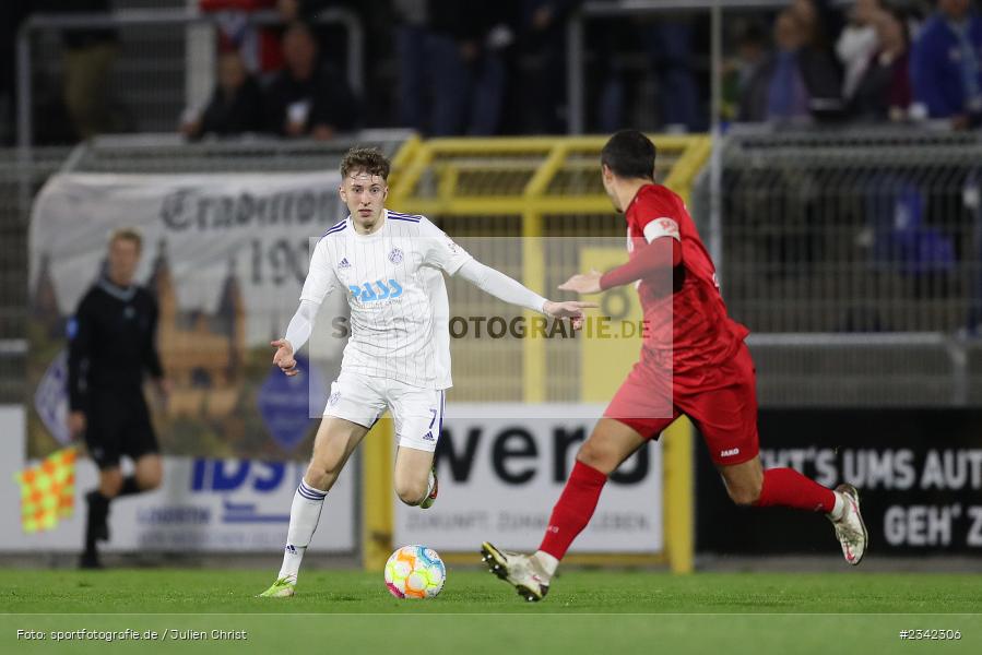 Benedict Laverty, Stadion am Schönbusch, Aschaffenburg, 07.10.2022, sport, action, BFV, Fussball, Oktober 2022, Saison 2022/2023, Spiel-Nr. 152, 16. Spieltag, Regionalliga Bayern, TSV, SVA, TSV Rain/Lech, SV Viktoria Aschaffenburg - Bild-ID: 2342306