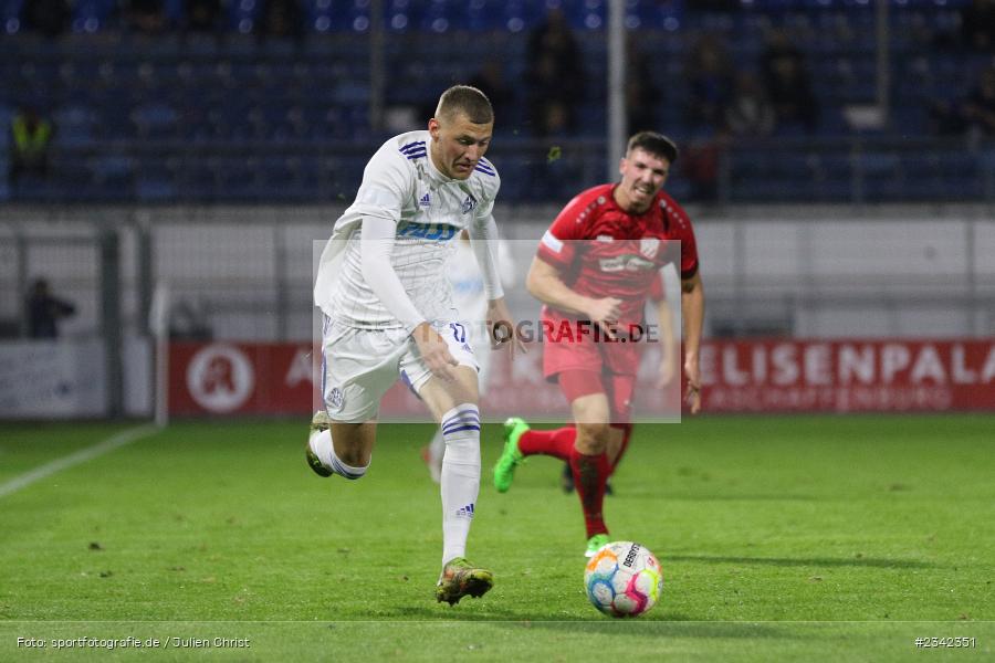 Niklas Meyer, Stadion am Schönbusch, Aschaffenburg, 07.10.2022, sport, action, BFV, Fussball, Oktober 2022, Saison 2022/2023, Spiel-Nr. 152, 16. Spieltag, Regionalliga Bayern, TSV, SVA, TSV Rain/Lech, SV Viktoria Aschaffenburg - Bild-ID: 2342351