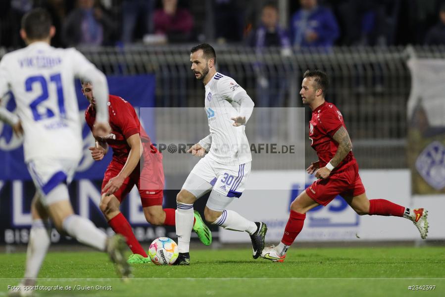 Marco Fritscher, Stadion am Schönbusch, Aschaffenburg, 07.10.2022, sport, action, BFV, Fussball, Oktober 2022, Saison 2022/2023, Spiel-Nr. 152, 16. Spieltag, Regionalliga Bayern, TSV, SVA, TSV Rain/Lech, SV Viktoria Aschaffenburg - Bild-ID: 2342397