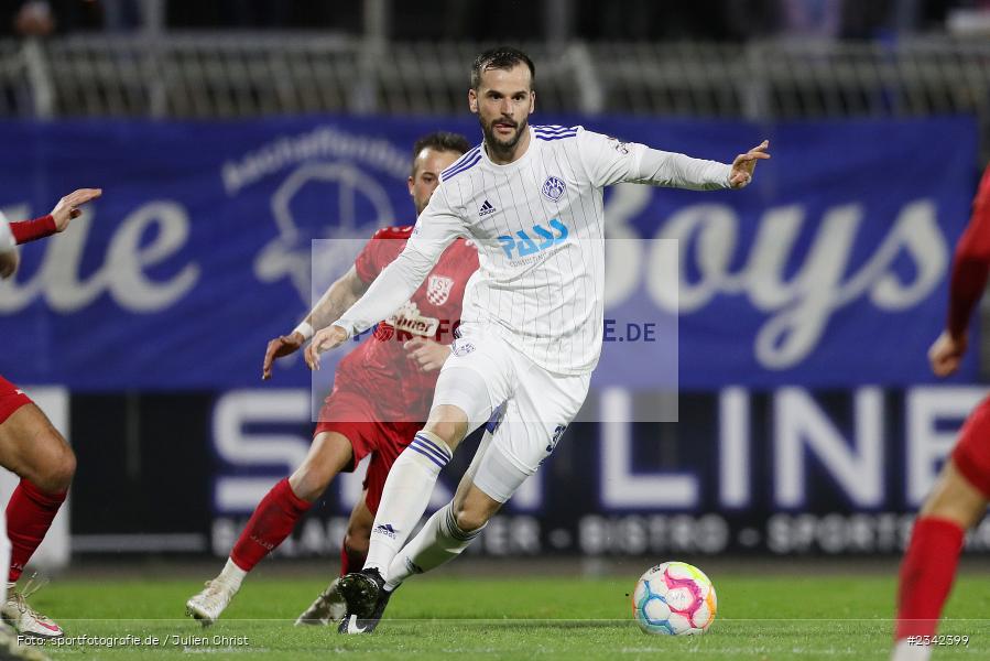 Marco Fritscher, Stadion am Schönbusch, Aschaffenburg, 07.10.2022, sport, action, BFV, Fussball, Oktober 2022, Saison 2022/2023, Spiel-Nr. 152, 16. Spieltag, Regionalliga Bayern, TSV, SVA, TSV Rain/Lech, SV Viktoria Aschaffenburg - Bild-ID: 2342399