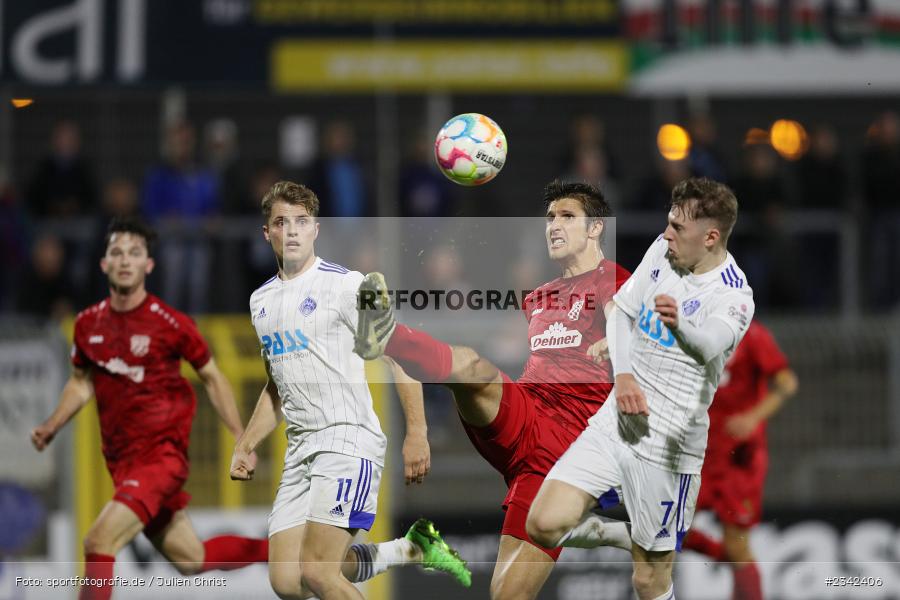 Fabian Triebel, Stadion am Schönbusch, Aschaffenburg, 07.10.2022, sport, action, BFV, Fussball, Oktober 2022, Saison 2022/2023, Spiel-Nr. 152, 16. Spieltag, Regionalliga Bayern, TSV, SVA, TSV Rain/Lech, SV Viktoria Aschaffenburg - Bild-ID: 2342406
