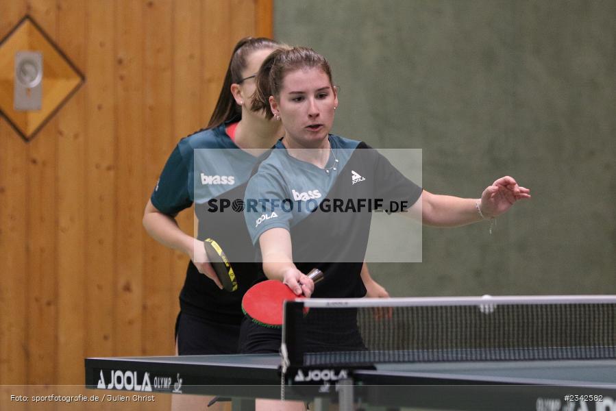Anna-Luisa Herrmann, Sophia Deichert, Vereinsheim, Wombach, 08.10.2022, sport, action, 3. Bundesliga Süd, Tischtennis, Oktober 2022, Saison 2022/2023, TTC 1946 Weinheim II, RV Viktoria Wombach - Bild-ID: 2342582